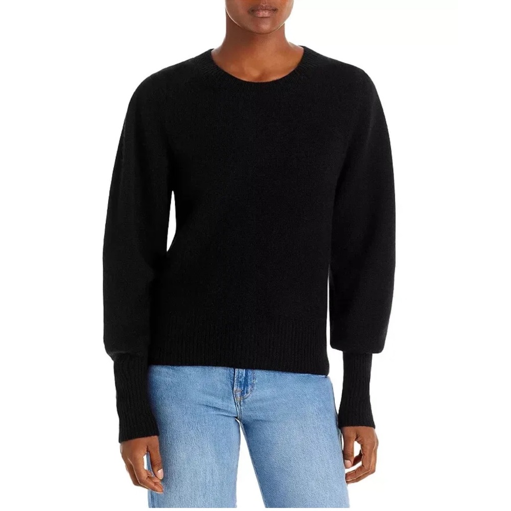 Aqua cashmere puff sleeve sweater